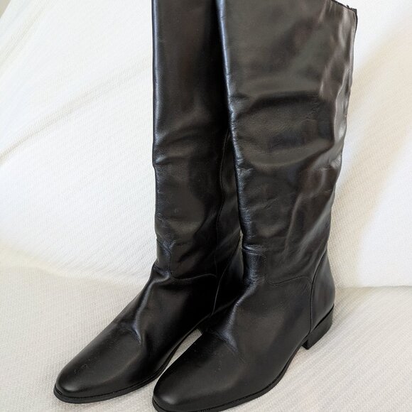 NATURALIZER - Tall Black Leather Boots - Picture 1 of 6